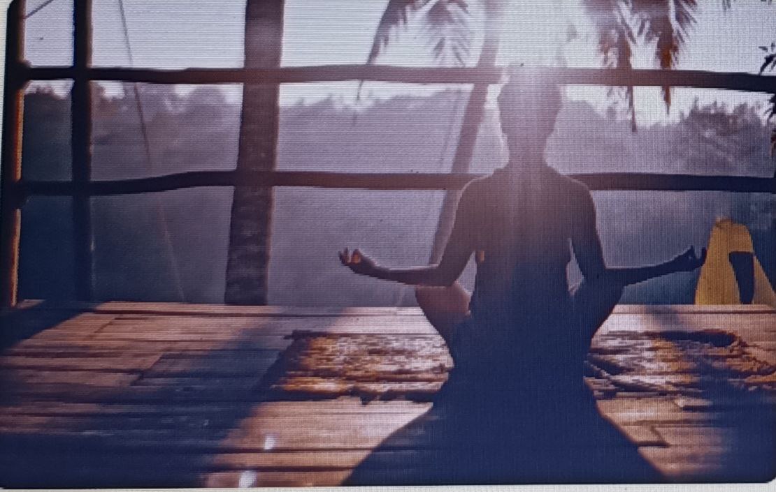 Person meditating